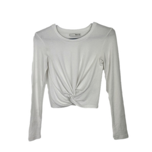 Aritzia Wilfred Free White Crop w/ Front Knot